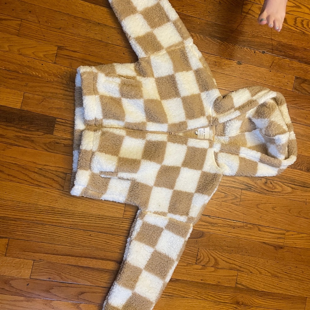 Wild Rose Cream and Tan Fleece Jacket